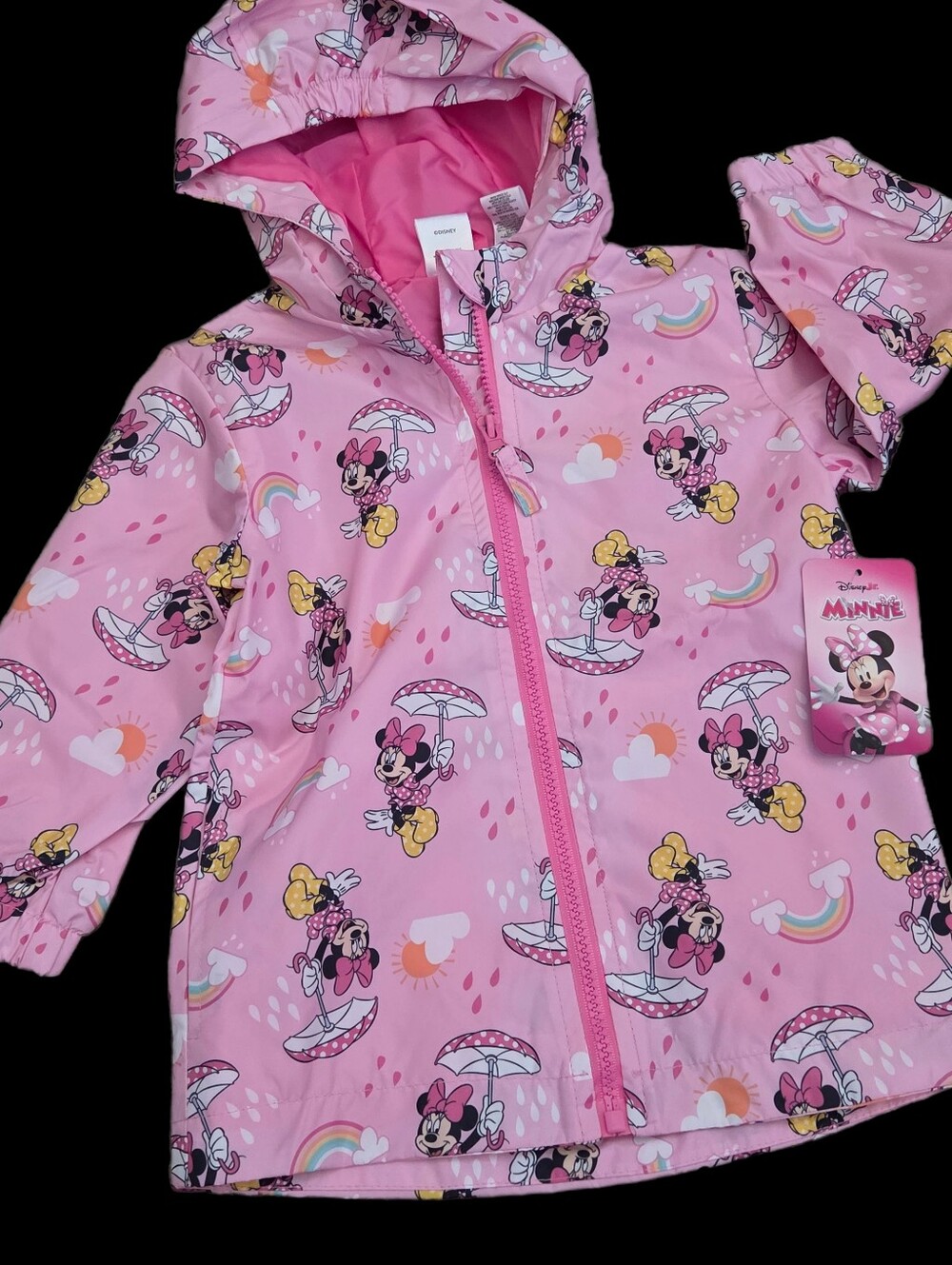 Disney Minnie Mouse Pink Raincoat windbreaker jacket Girls 2T